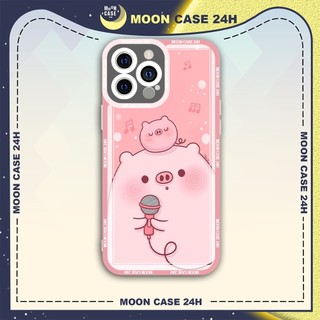 Ốp lưng iphone cạnh vuông Moon Case Heo hát 7/7plus/8/8plus/x/xs/11/12/13/14pro/max/plus/promax