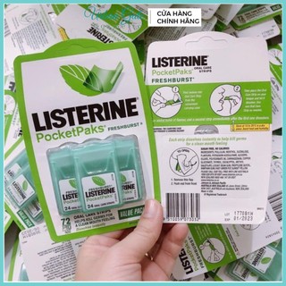 Giấy ngậm thơm miệng Listerine Freshburst Pocketpaks Breath Strips [vỉ 3 hộp x 24 miếng] -Có Sẵn