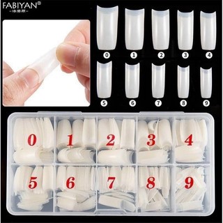 Móng nối HSM chính hãng phom vuông - Hộp 500 móng nhựa dẻo đủ size, Móng Típ Hsm