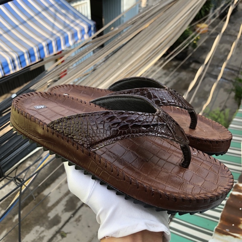 Dép xỏ ngón da cá sấu siêu bền cao cấp