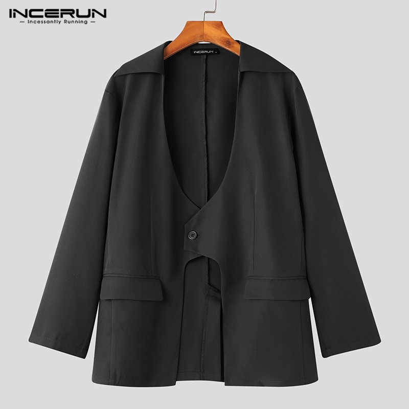 Áo khoác blazer INCERUN tay dài cổ chữ V thanh lịch hợp thời trang dành cho nam | BigBuy360 - bigbuy360.vn