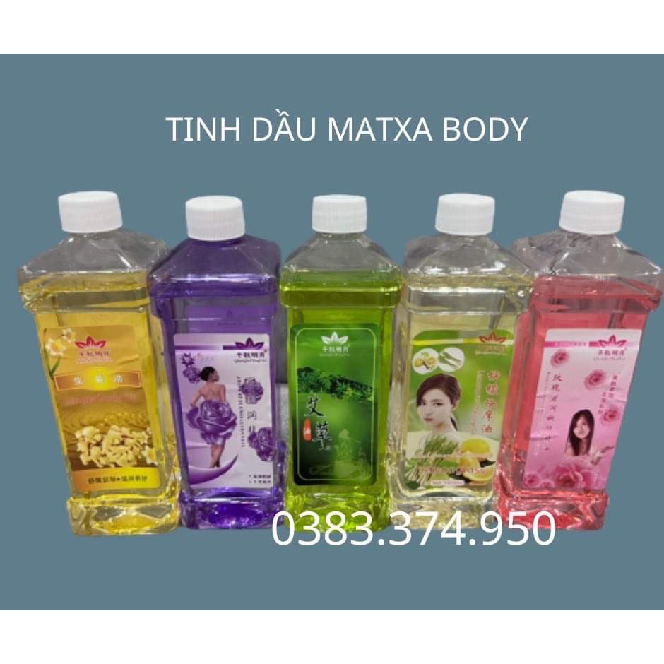 Tinh Dầu Massa Body - 550ml - Cúc - Oải Hương - Hoa Hồng - Oliu - Ngải Cứu - Gừng - Cam - Xả - Chanh thơm dịu,nhẹ nhàng