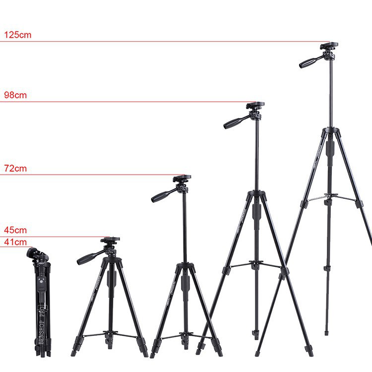 Gậy Tripod 3 Chân Yunteng VCT-5208 - gậy chụp hình ảnh 3 chân + Giá kẹp điện thoại + Remote