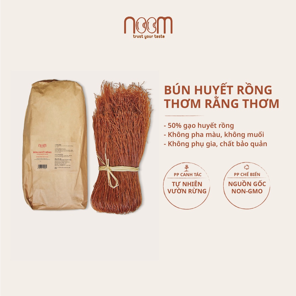 Bún Gạo Lứt Huyết Rồng Thơm Rằng Thơm Noom 500g - NoomFood