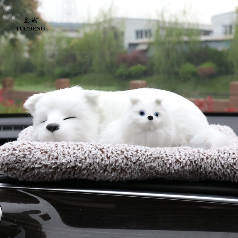 Mẹ Con Thú bông GIỐNG THẬT 99% chó mèo sói gấu lõi than hoạt tính lọc không khí khử mùi trang trí xe hơi