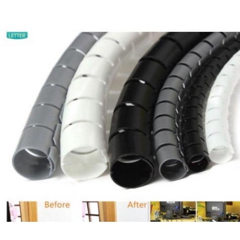 Ống ruột gà lò xo bọc dây cáp điện kiểu xoắn ốc quấn bảo vệ bao luồn chống bụi nước va đập bẩn chuột cắn cho xe hơi ô tô