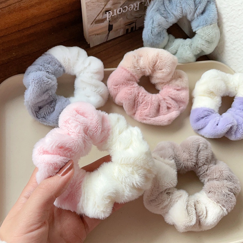 Dây Cột Tóc Lông Nhung Nhiều Màu Đơn Giản Thời Trang Cho Nữ