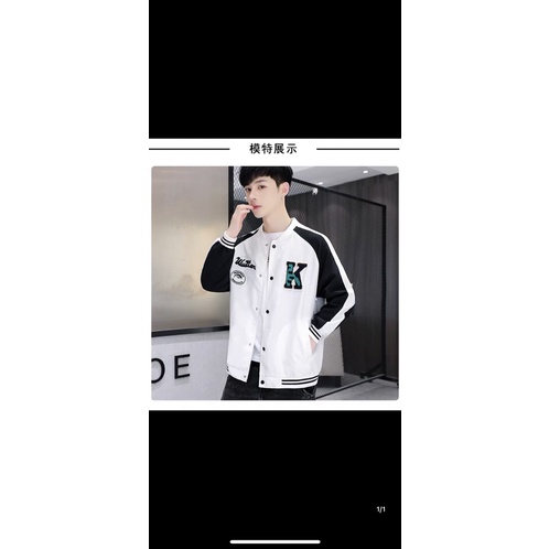 Áo bóng chày đôi hình thêu K thật