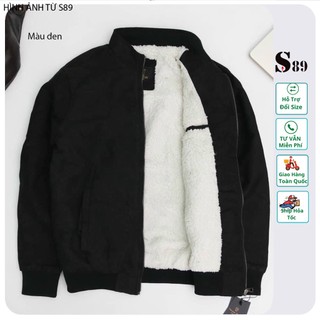 Áo khoác nam cổ đức, áo khoác da lộn lót lông, chất liệu da lộn mềm mịn, lớp lông giữ ấm cực tốt, dáng áo trẻ đẹp