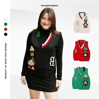 Áo Gile Len Nữ From Rộng [BIGSIZE] Áo Gile Bigsize Nữ Con Vịt 4 Mầu Hồng Thúy Bigsize GLTH