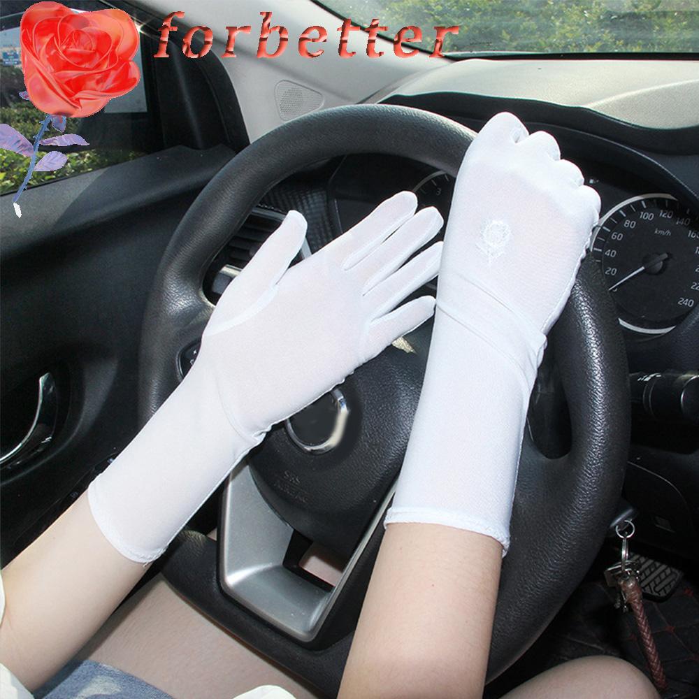 găng tay chống tia UV Thêu Hoa Chống Trượt Cho Nữ