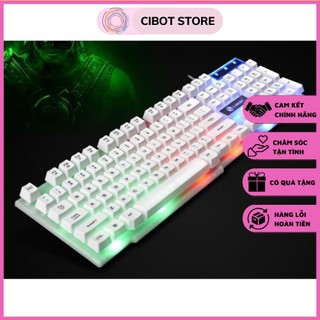 Bộ bàn phím kèm chuột+lót bàn phím giả cơ gaming có LED 7 màu đẹp mắt
