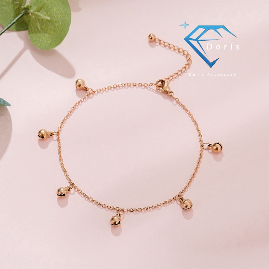 Lắc chân nữ Doris titan chuông Gold / Silver / Rose Gold O1-301A
