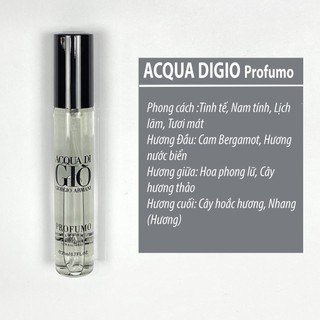 Nước hoa nam mini Acqua DiGio đen 20ml hương thơm mạnh mẽ quyến rũ Aqua DiGio