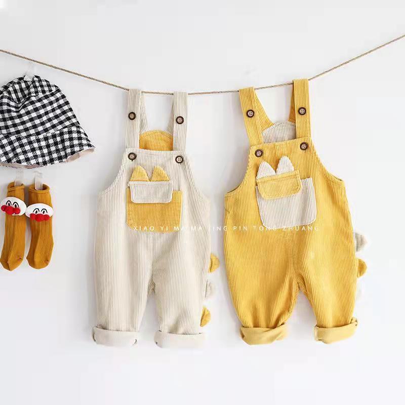 Quần Yếm Vải Nhung Form Rộng Phong Cách Phương Tây Cho Bé