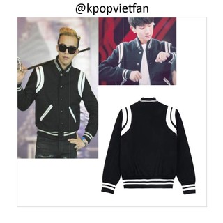 Áo khoác bomber đen trắng cosplay GDragon