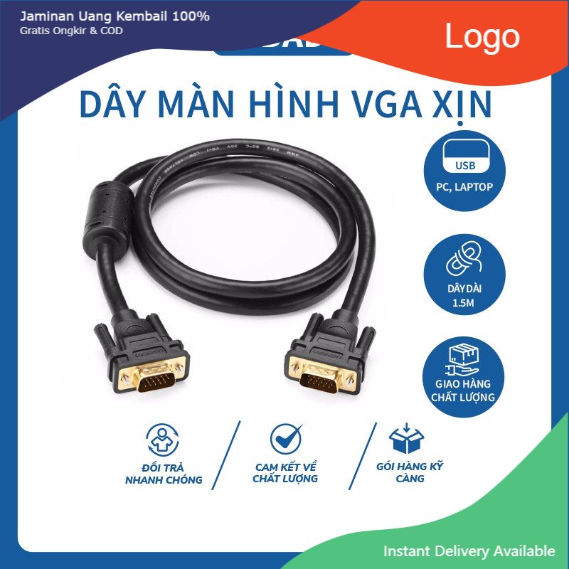 Dây VGA cáp VGA Màn Hình Dài 1.5m HP Chống Nhiễu