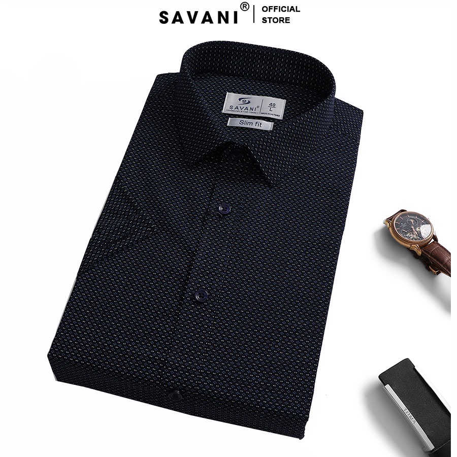 Áo sơ mi nam ngắn tay kẻ sọc SAVANI trẻ trung, lịch lãm, vải sợi sồi không nhăn, nhẹ mát MSS0112