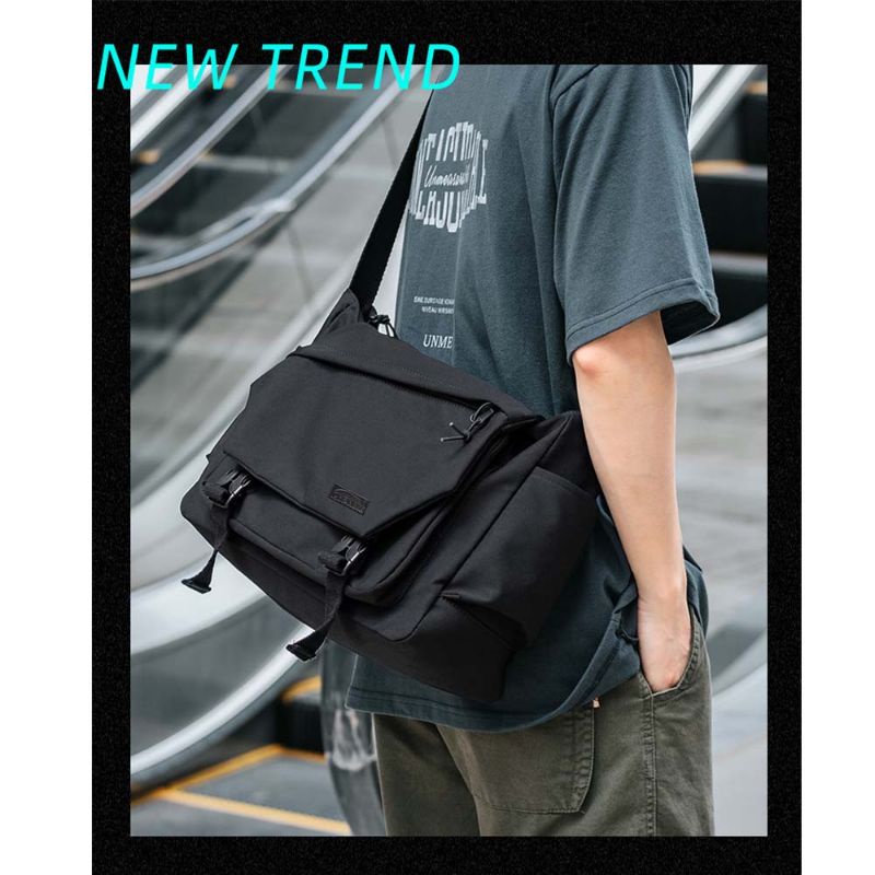 Túi đeo chéo vải bố dành cho nam và nữ ngăn trong rộng rãi