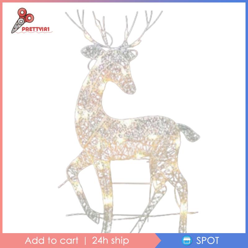 1 [Prettyia1] Đèn Tuần Lộc Giáng Sinh Trang Trí Lối Đi Sân Vườn