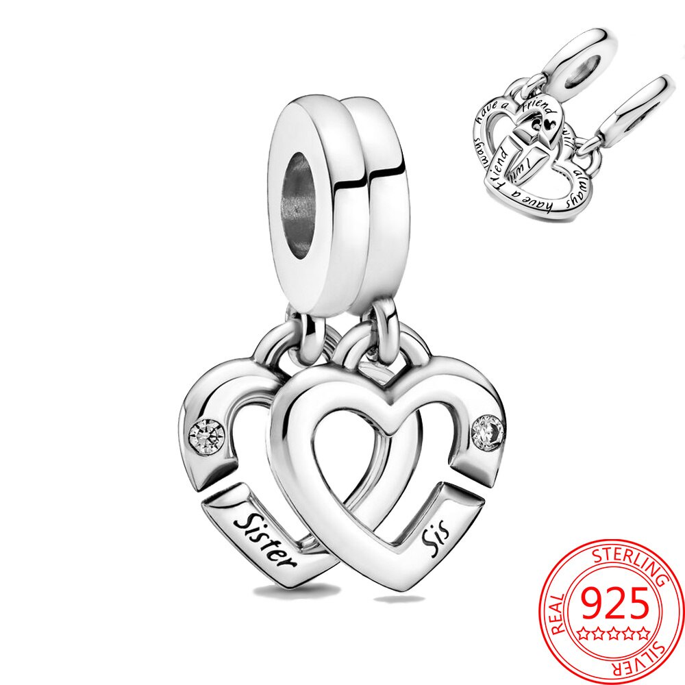 PANDORA Vòng Tay Hở Mạ Bạc Mặt Hình Trái Tim Thời Trang Cho Nữ