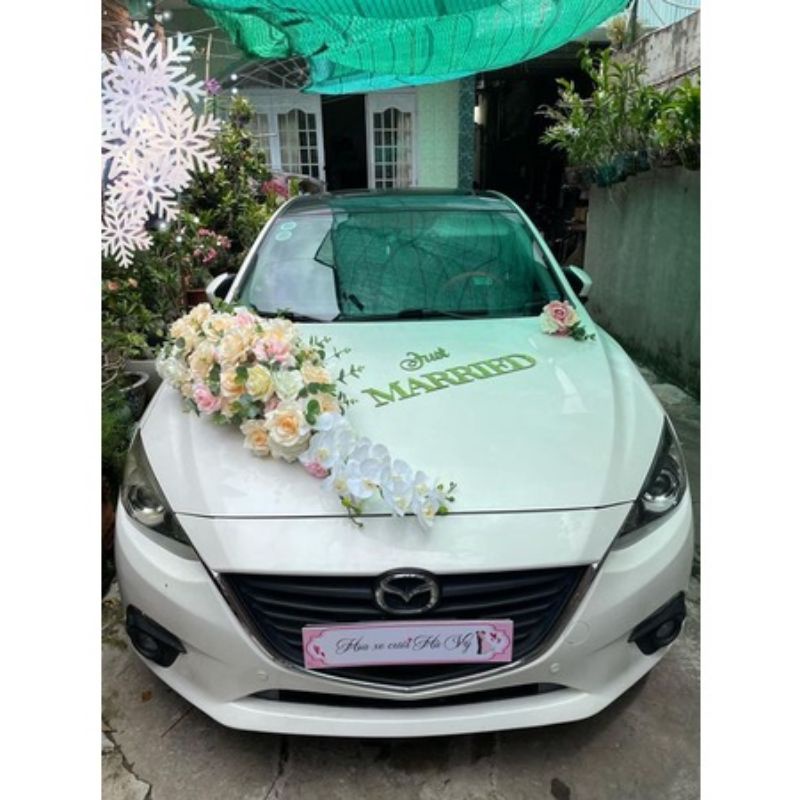 Chữ Just Married trang trí - xe hoa - đám tiệc cưới