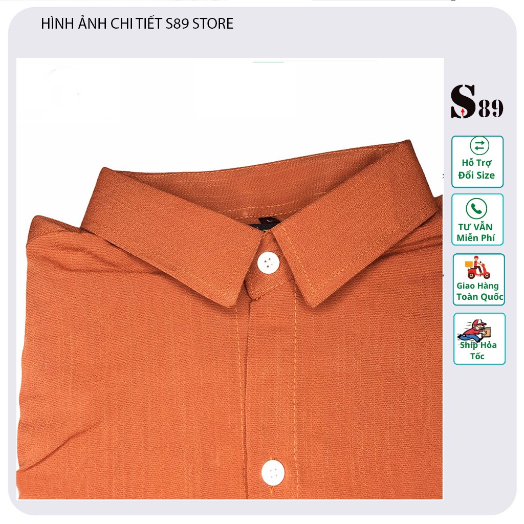 Áo sơ mi đũi nam dài tay form sllim fit Hàn Quốc vải dày dặn 3 màu đen , trắng , nâu