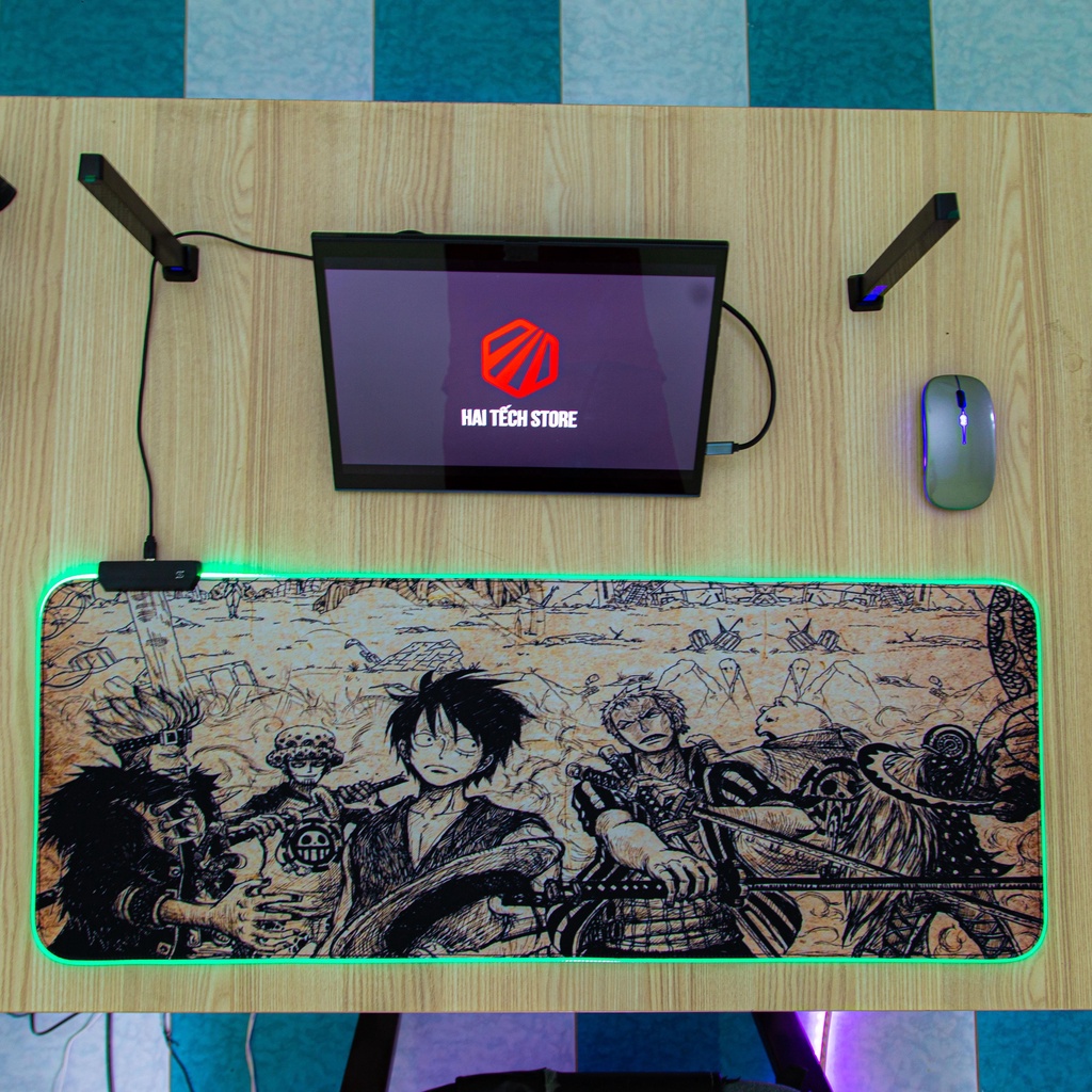 Lót chuột Anime Có LED RGB siêu đẹp, One piece, Naruto, dragon ball, đa dạng mẫu mã kích thước, Pad chuột  80x30 90x40