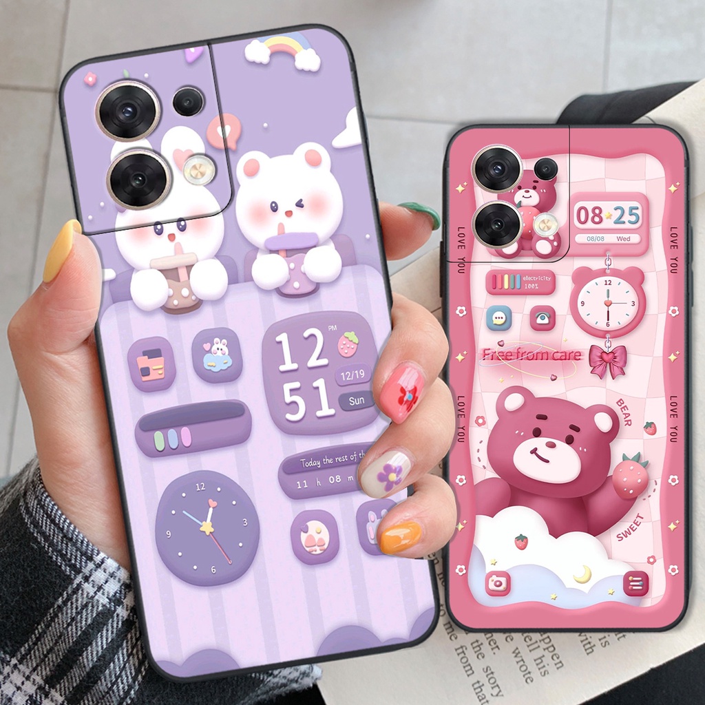 Ốp Oppo RENO 8 5G / RENO 8Z 5G / RENO 8 4G gấu cute gấu dễ thương nhiều màu sắc ốp xinh cá tính
