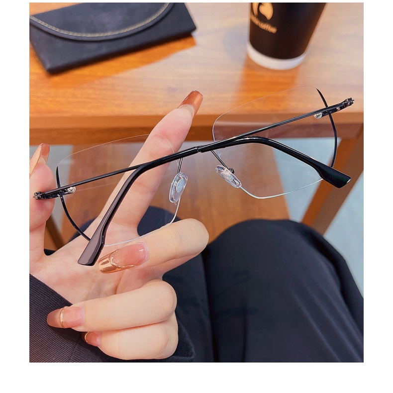 【-0°~-500°Mắt Kính Không Gọng Chống Ánh Sáng Xanh Thoải Mái Thời Trang Cho Nam Và Nữ