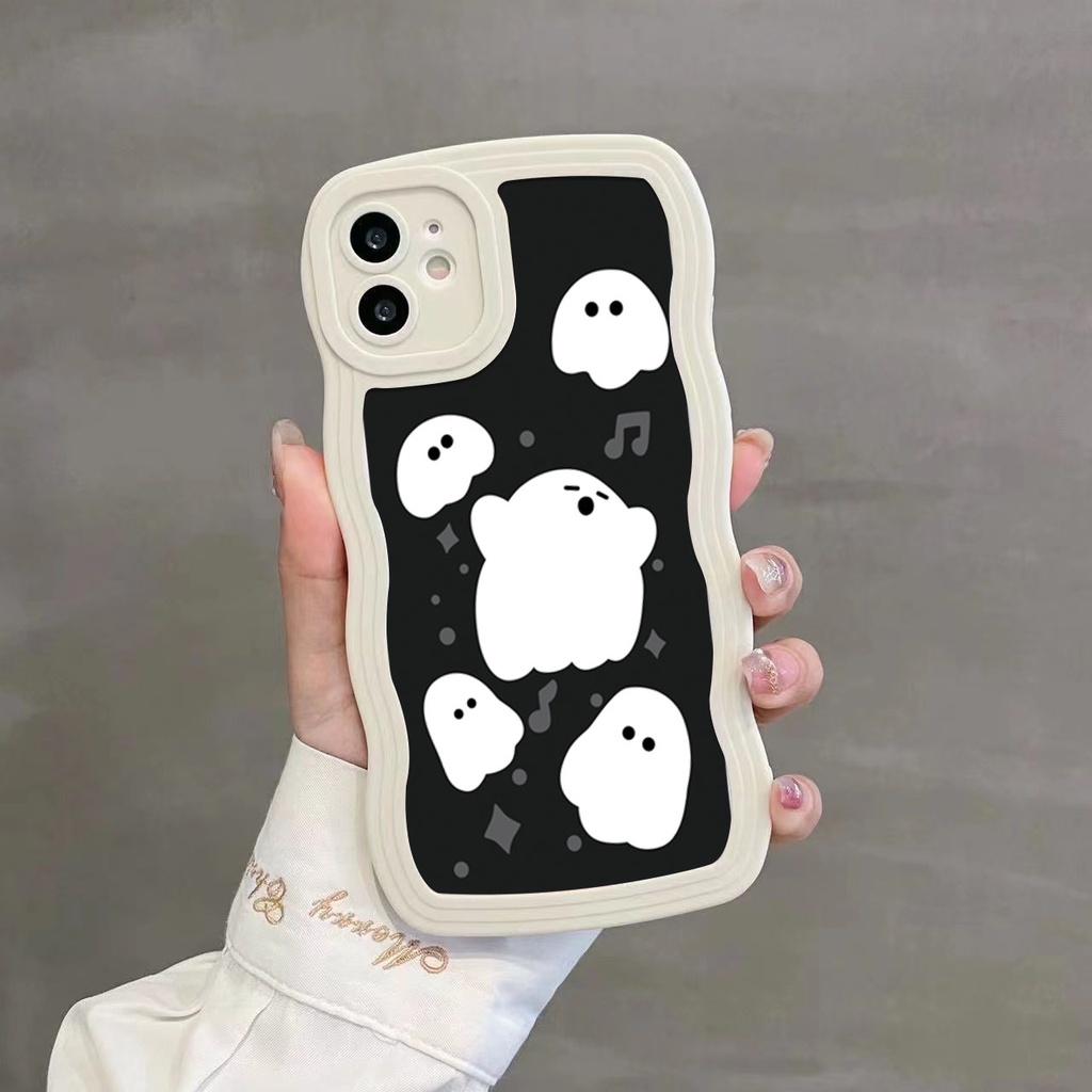 Ốp Điện Thoại Viền Gợn Sóng Hình Ma Cho iPhone 11 12Pro 13 14Promax 6s 7 / 8 / SE 6P 8Plus X XR XS Max 12 / 13mini 14plus | BigBuy360 - bigbuy360.vn