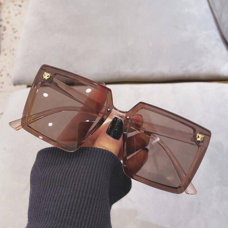 (Aimurasi) Kính Râm Thời Trang Hàn Quốc Oversized Gọng Vuông Họa Tiết Da Báo