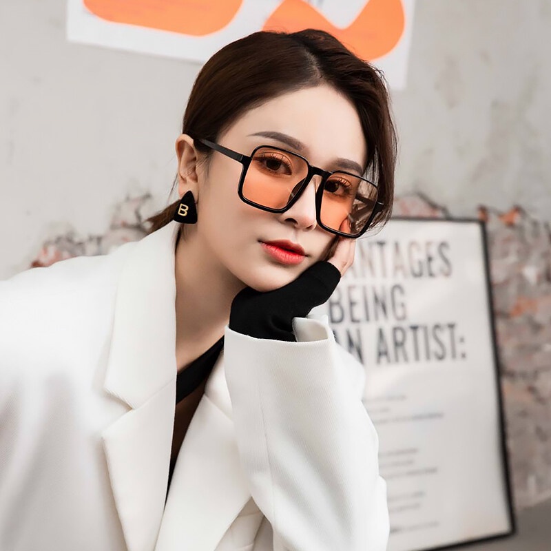 Kính Mát Nửa Gọng Vuông Bản Lớn Nhiều Màu Sắc Thời Trang