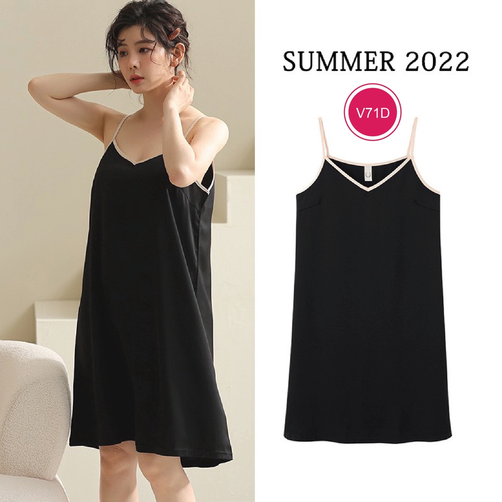 Váy 2 dây chất liệu lụa satin cao cấp thương hiệu Juni J71