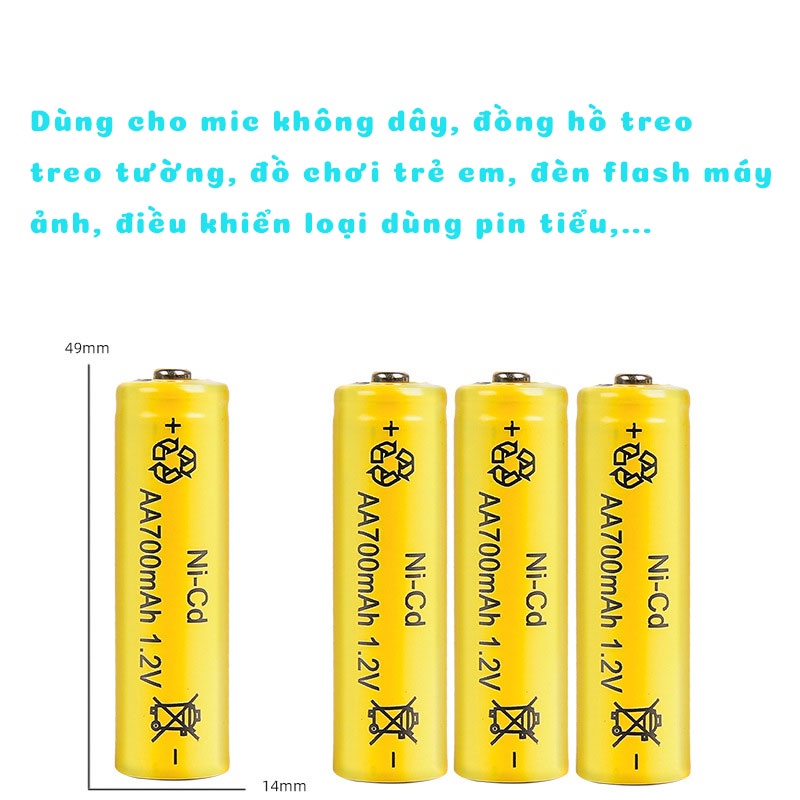 Pin Sạc AA AAA 600mAh 700mAh 1100mAH 3000mAh 1.2V Dùng Lại Sau Mỗi Lần Sạc 259