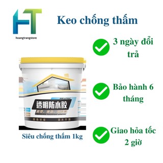 Keo chống thấm trong suốt 1kg - sơn chống dột mái tôn, thấm tường, sàn nhà | hoangtrangstore