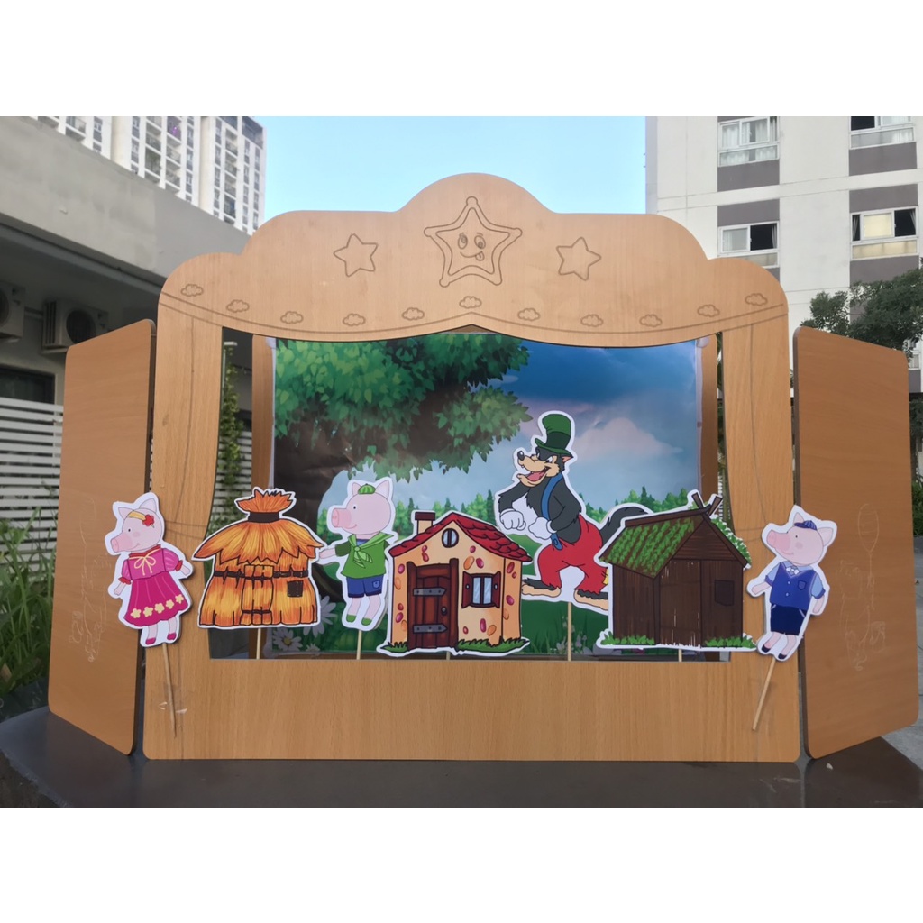 Rối màu và rối bóng truyện Cáo thỏ và gà trống