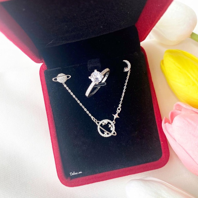 Set trang sức The World bạc 925 nữ trẻ trung Dế Bạc