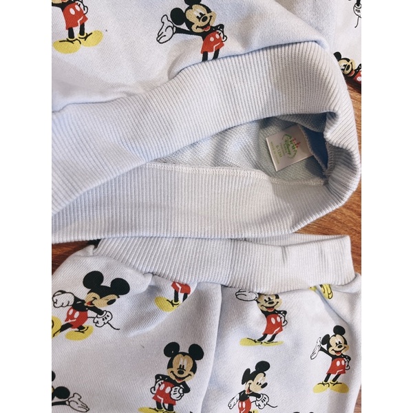 Set bộ nỉ da cá bé trai mickey xanh