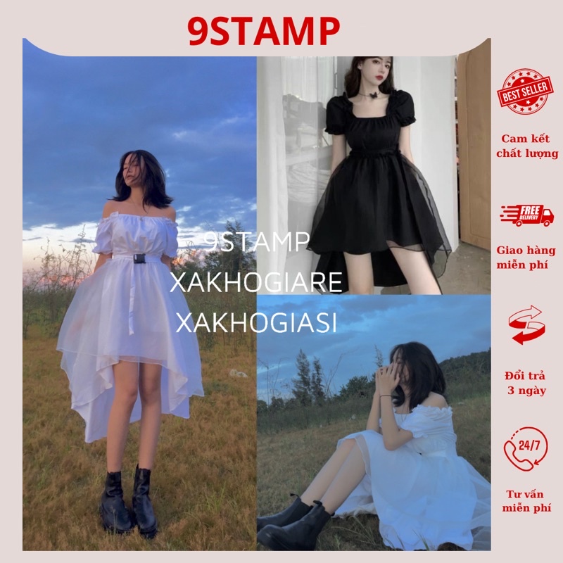 (CLIP THẬT) Đầm babydoll ulzzang công chúa đầm dáng xòe voan phồng FIO