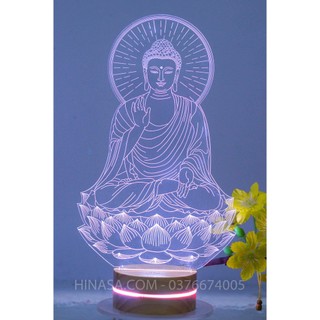 Đèn Phật Thích Ca 16 màu cao 22cm
