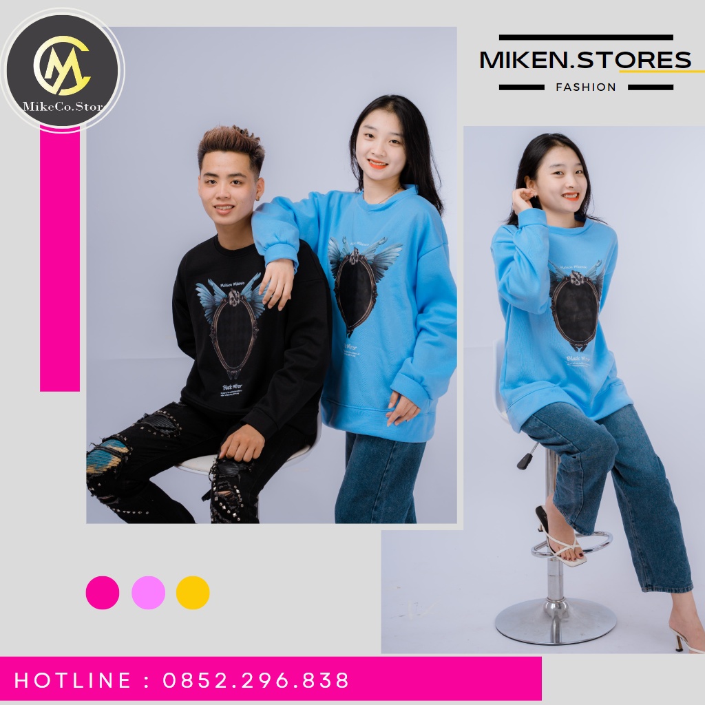 Áo Sweater Mikenco Black Mirror phong cách đường phố cực chất, Áo Hoodie nỉ Unisex Nam Nữ