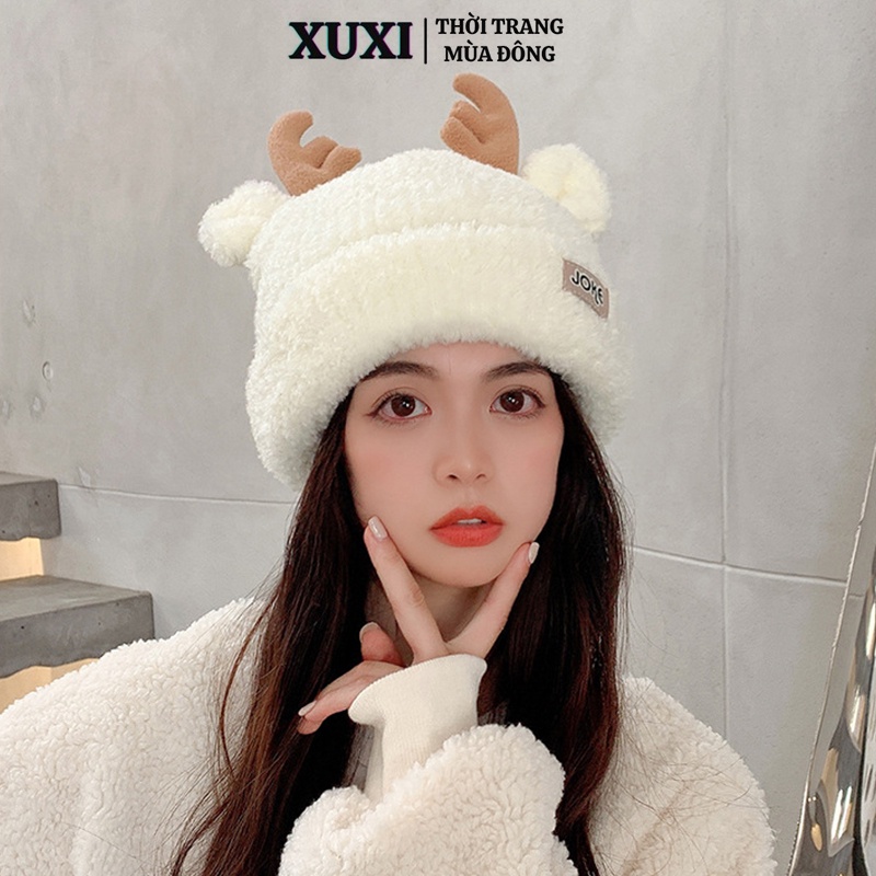 Mũ len nữ trùm đầu mùa đông XUXI nón len nam nữ beanie thời trang hàn quốc cá tính