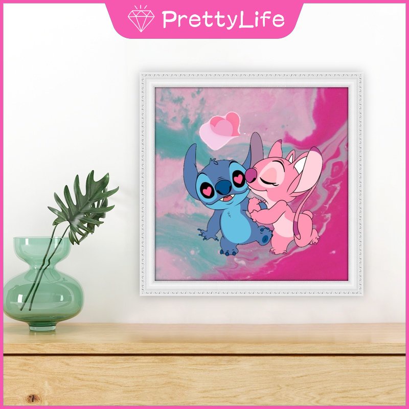 Bộ Tranh Đính Đá 5D Tự Làm 30x30cm / 40x40cm / 50x50cm Hình Stitch Dễ Thương Trang Trí Nhà Cửa