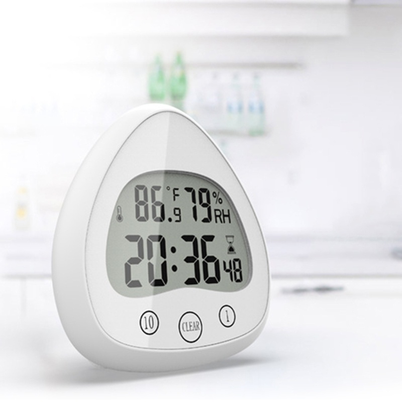 Đồng Hồ Điện Tử Màn Hình LCD Chống Nước Đếm Ngược Nhiệt Độ Và Độ Ẩm Cho Nhà Tắm