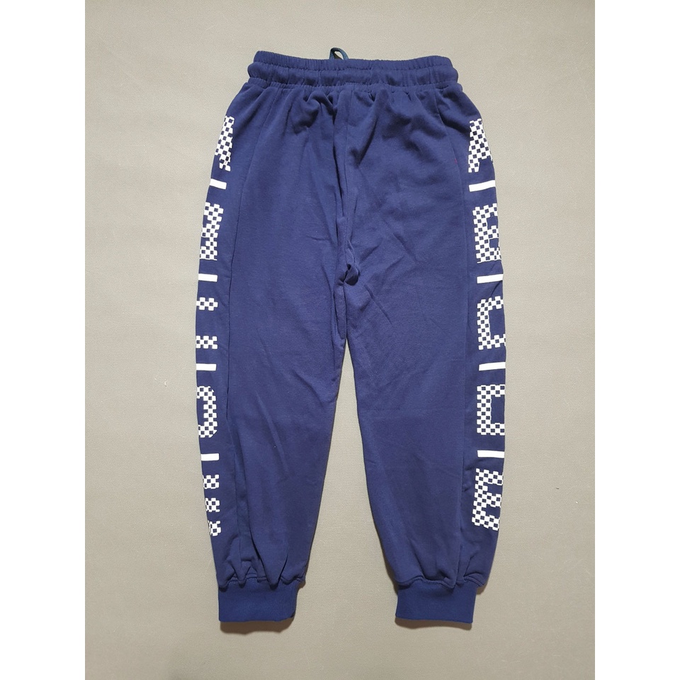 Quần thun dài ống bo sườn chạy chữ kiểu dáng thể thao bé tra và gái 25-50kg