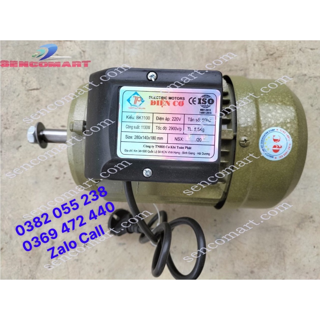Mô tơ 1,1kw điện 220v vòng tua 2900v/p dây đồng 100%