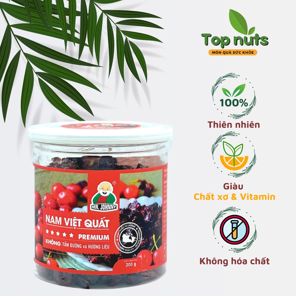 Nam Việt Quất sấy dẻo 200g, Trái Cây Sấy