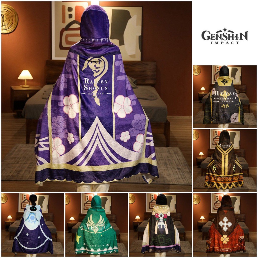 Chăn Choàng Có Mũ Trùm Đầu Bằng Lông Nhung Lấy Cảm Hứng Từ Genshi