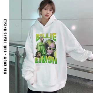 Áo hoodie nữ nỉ form rộng nam nữ unisex dáng oversize hình in billie